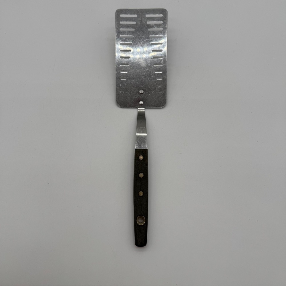Vintage Maid of Honor Slotted Spatula Stainless Steel Wood Handle Made in USA
